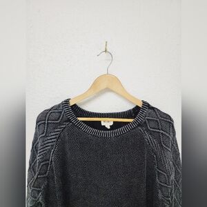 BIBI Women's black/gray textured knit sweater, size large, textured detail